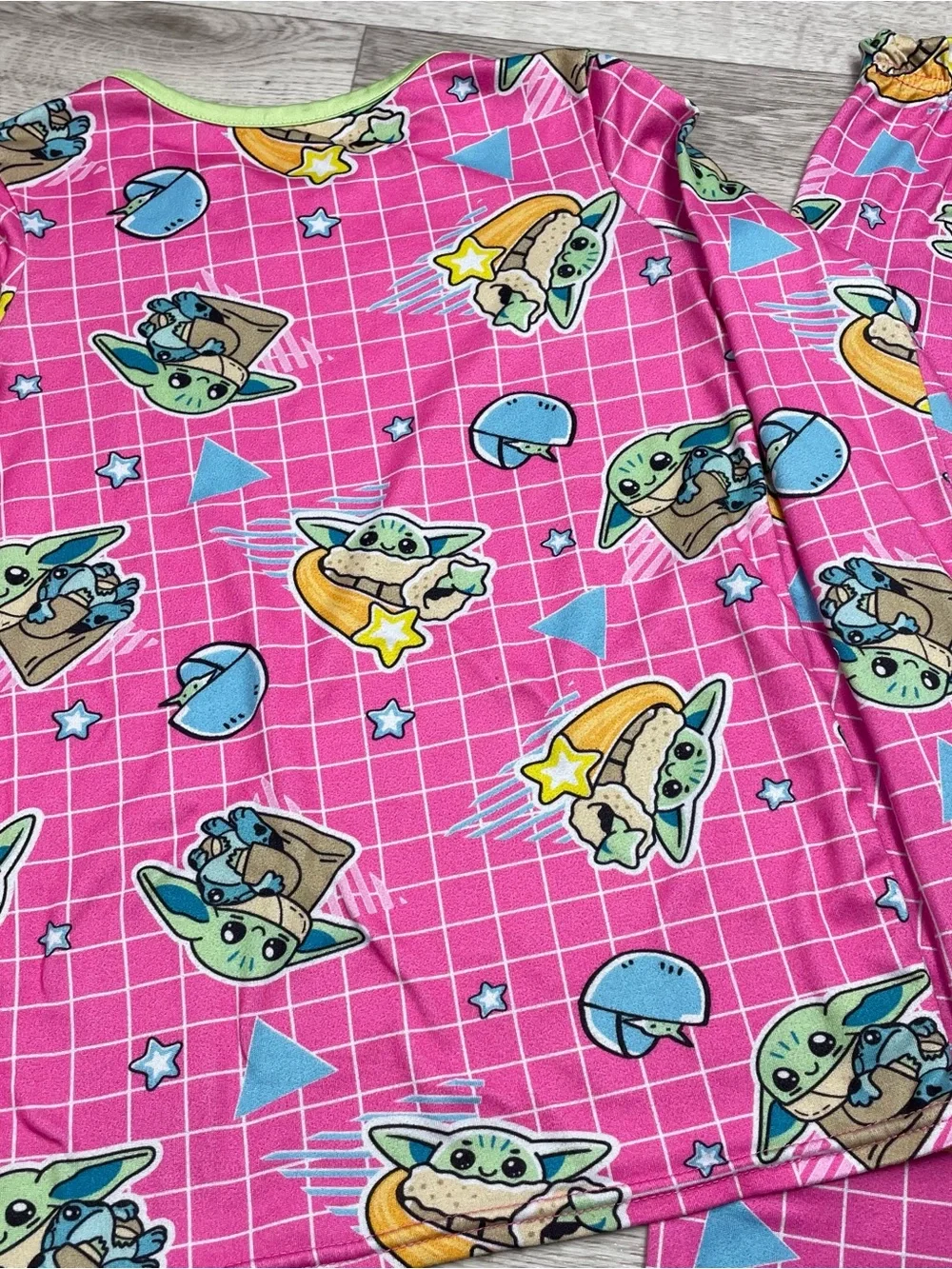 Star Wars Pink Baby Yoda Grogu Pajama Set Size Small 3-4 years